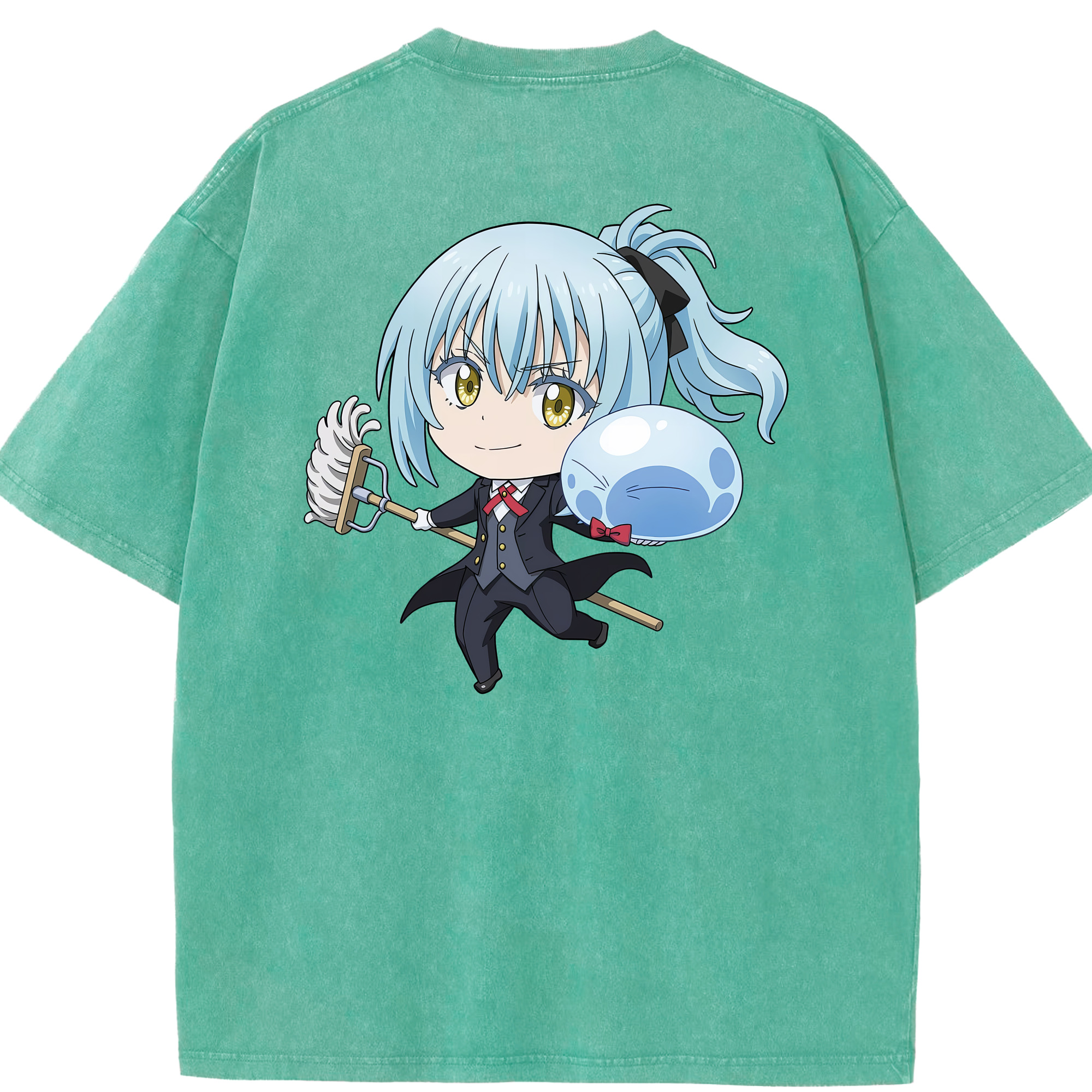 （画像用） 転スラ Regarding Reincarnated to Slime 綿100% ヴィンテージ風 半袖Tシャツ（背面プリント）